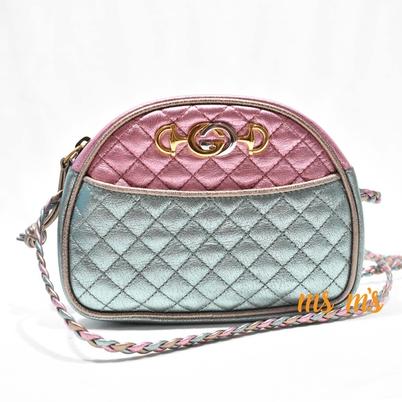 NWT Gucci Colorblock Metallic Leather Mini crossbo - Picture 2 of 4